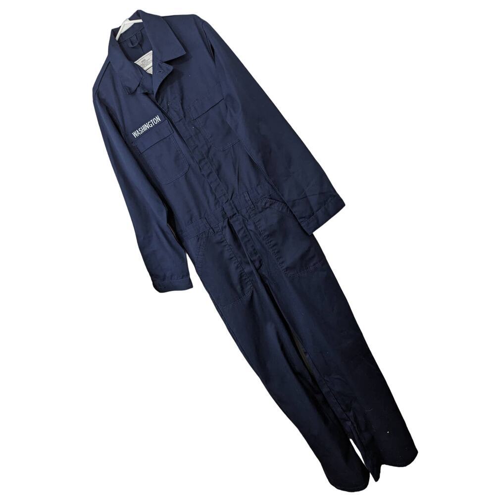 COSTUME! AUTHENTIC U.S. NAVY JUMPSUIT! FLIGHT GEAR, BLUE, ONESIE! SZ XXL